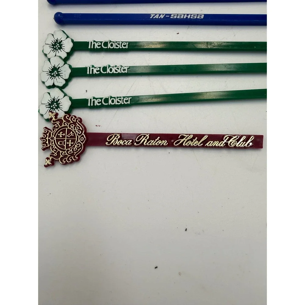 Vintage Hotel Swizzle Stick Lot The Cloister Boca Raton Jockey Club 11pc